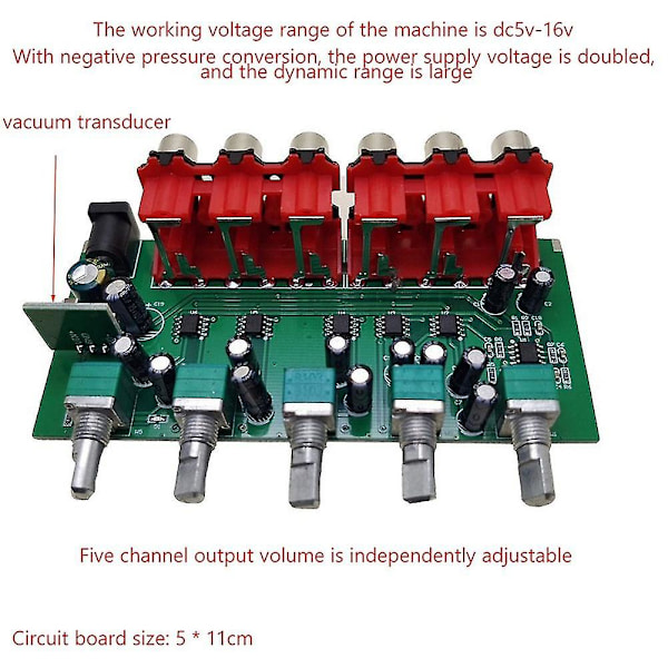 Stereo Audio Mixer 1 Input 5 Output Monikanavainen äänenlähteen jakaja RCA-liitäntä vahvistimelle