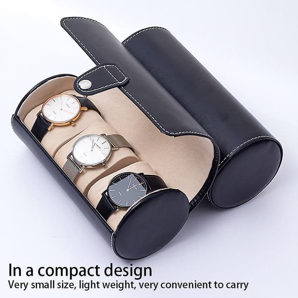 Klockfodral Armband Förvaringsficka Resesmyckesskydd Brown