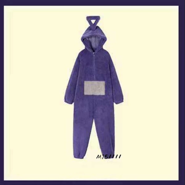 Teletubbies-Pyjamat Aikuisten ja Lasten Pojille ja Tytöille, Ihastuttavat Piirroshahmot MJ51, Kotiasu, Talvi, Paksu ja Lämmin Purple Ding Ding 110-120cm