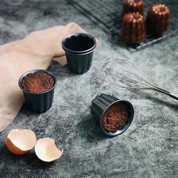 Canele-form, Canele-muffinsform, 6 stk. Non-stick Canele-form grå-svart Canneles