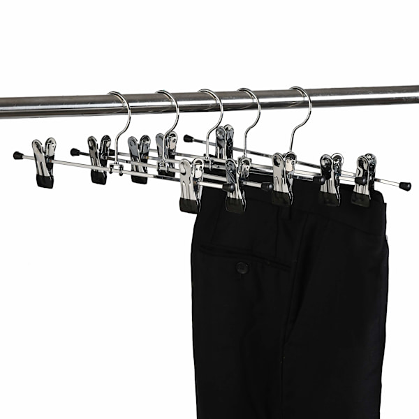 10 stycken 30cm krom järngalgar, silvermetall byxgalgar byxbyxor shorts kjol strumpor underkläder, med halkfria klämmor