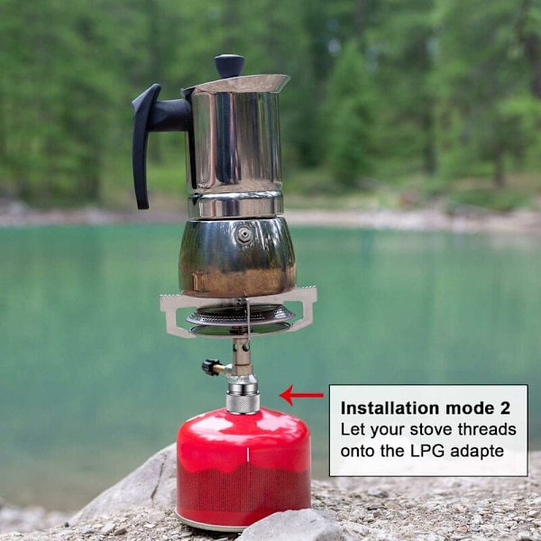 Camping Stove Adapter Deler 1 lb Propan Liten Tank Innløp Utløp Utendørs Sylinder LPG Beholder Adapter