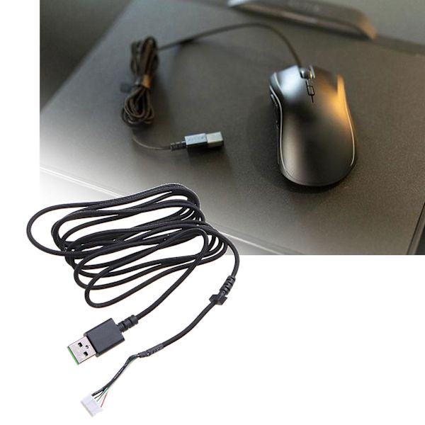 1,8 m USB-muskabel sladd PVC-muslinje ersättningskabel för Razer Mamba Elite Mamba Tournament Edition mus ersättningsdel reparationstillbehör