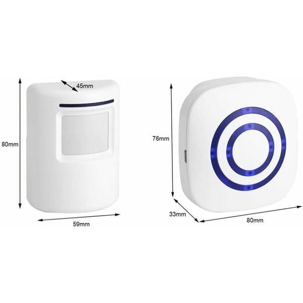 Professionell dörrklocka med rörelsesensor, trådlöst dörrklockset för utomhusbruk, delat infrarött larm med sensor