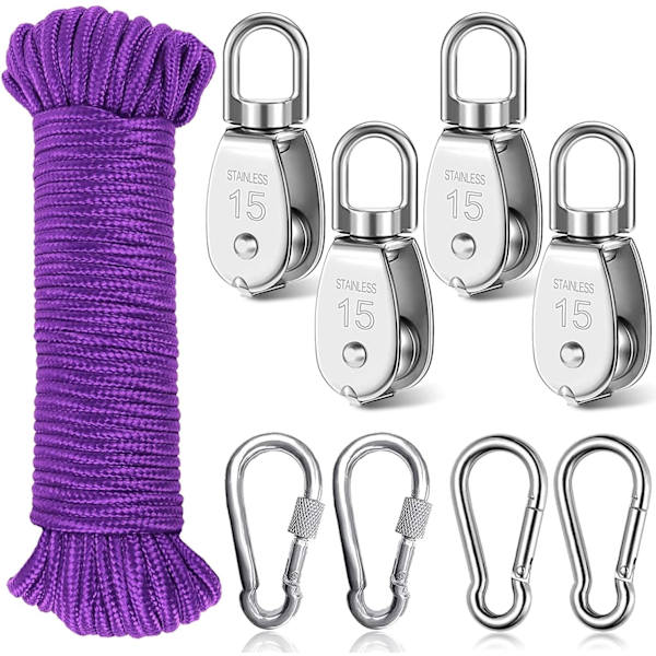 remskivor, rostfritt stål remskiva, svängbar remskiva, lyftremskivor, enstaka remskiva Purple-m15-4 M15-4