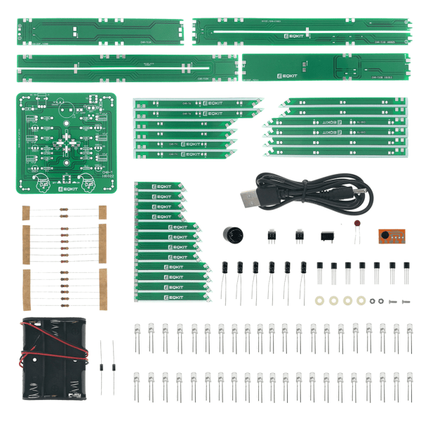 Gör-det-själv-musik Julgran Lödning Kit Blinkande LED 3D Xmas Tree Electronic Set