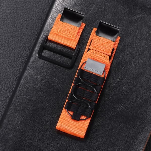 Nylon Loop -rannekello ORANSSI GARMIN 22MM -kelloon, ORANSSI Garmin 22mm -kelloon, Garmin 22mm -kelloon orange For Garmin 22mm-For Garmin 22mm