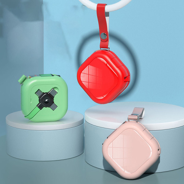 IC Högkvalitativ 3-i-1 Kreativ Vikbar Multifunktionell USB Snabbladdare Rosa