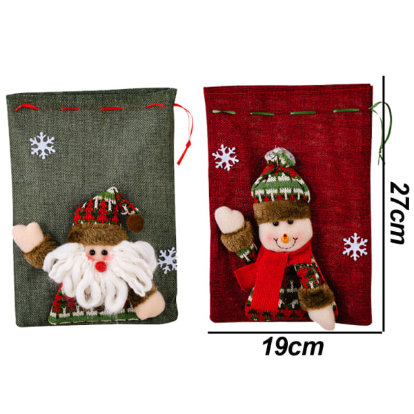IC Liten julenissepose for adventskalendere, tøyposer, stil 1