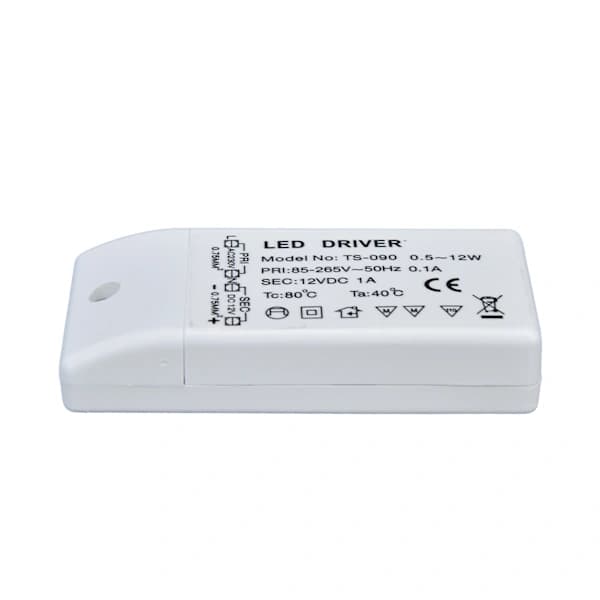 LED-driver 12W 12V DC 1A Strømforsyning LED-lampe Konstantstrømsdriver Strøm AC 85‑265V