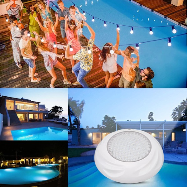 Poollampa 12V 18W IP68 Vattentät Väggmonterad LED Poolbelysning för Offentlig Fontän White Light