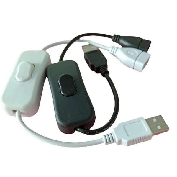 30 cm USB-kabel med afbryder USB2.0 adapterkabel han til hun forlængerledning Sort