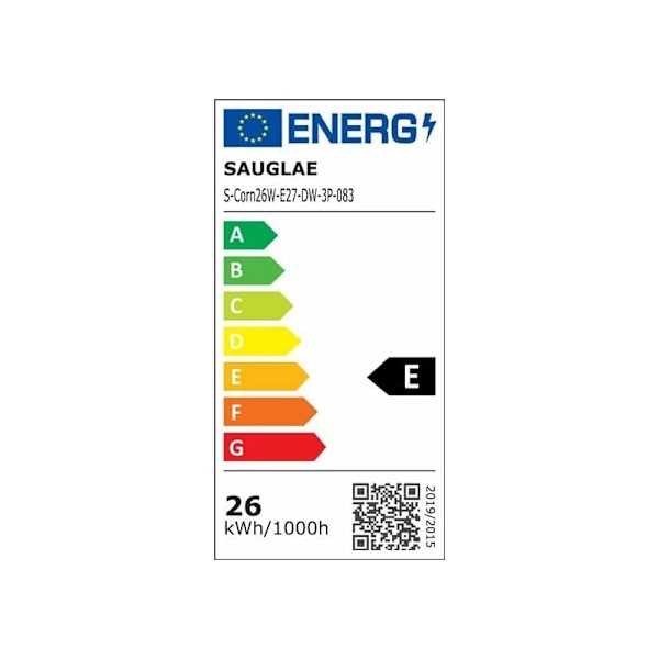 26W LED Pærer, svarende til 200W glødepære, 3000Lm, 6000K Kold Hvid, E27 Edison Skruepærer, 3 stk. [Energiklasse E]