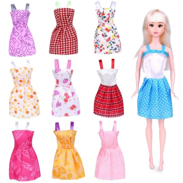 IC Pukeutumissetti, Barbie vaatteet asusteet, 10 kenkää + 10 mekkoa