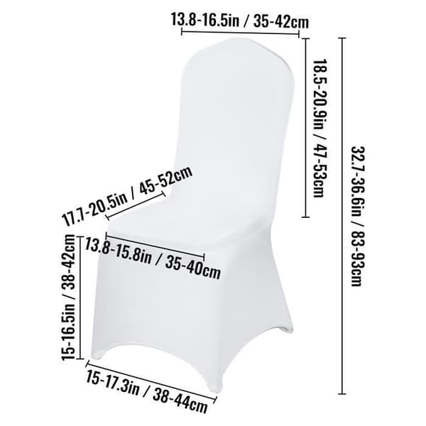 10-pack stolsöverdrag - VEVOR - Spandexöverdrag - Vit Vit