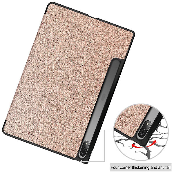 Fodral för Lenovo Tab P12 Pro med pennhållare 12,6\" stöttåligt fodral Tri-Fold Stand Folio Smart Cover för Lenovo Tab P12 Pro 12,6\" roséguld