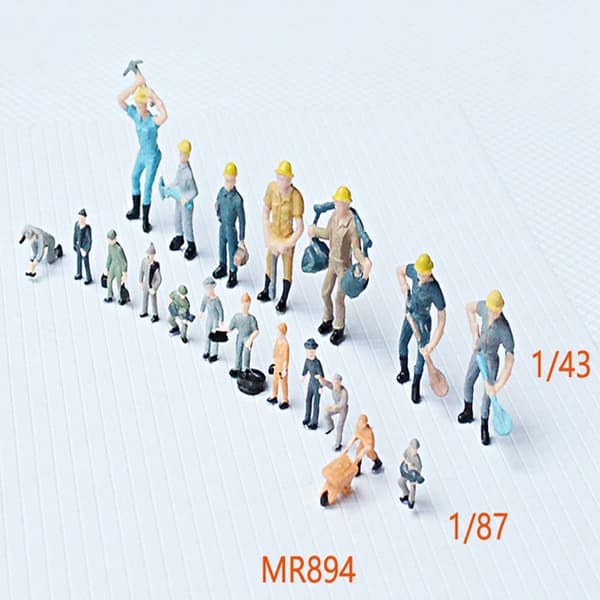 10/25 kpl Rakennustyöntekijöiden malli Rakennusihmishahmot 2 2 2 2