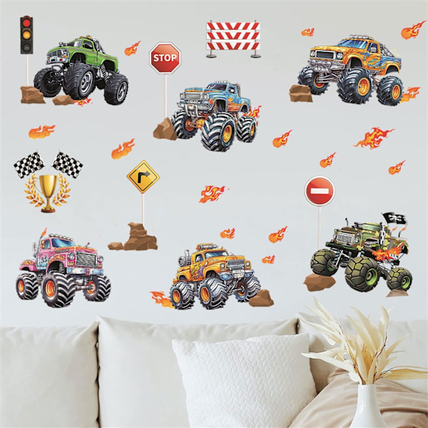 Wall Tattoo Bedroom, Cars Boy Wall Stickers, Race Car Cars Wall Stickers, Wall Decal/Wall Stickers, Wall Decor for Kids Room Boys Bedroom Playroom