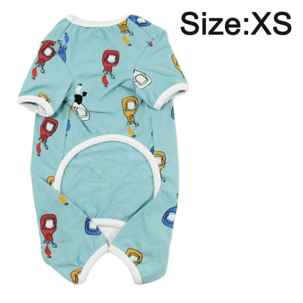 IC Hundepyjamas stribet over det hele til dyr, blødt hundetøj i bomuld flaske print XS