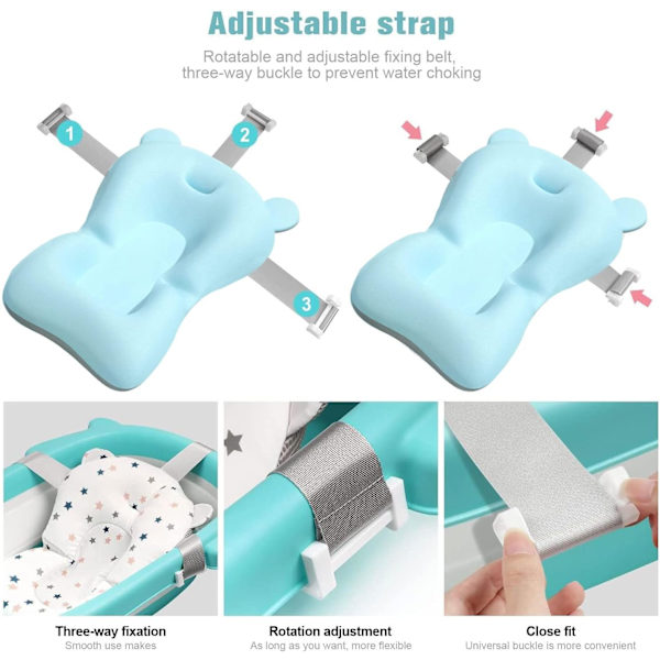 Baby badepude, brug baby badekarindsats, spædbarns badekarstol, baby badekarstol, badekarstol baby, baby badekar blue