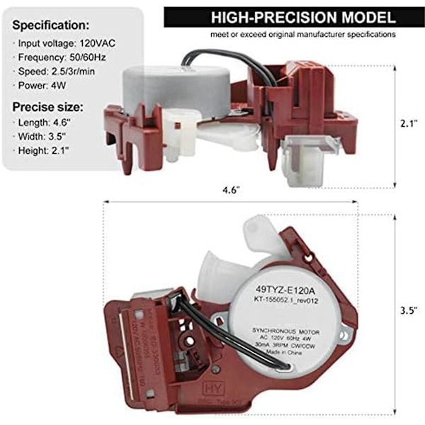 Vaskemaskin skift aktuator, rengjøring vaskemaskin feste aktuator, erstatter AP6014711, 1719787, WPW10006355VP