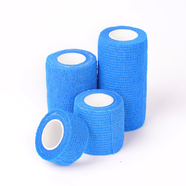 2 stk. farvet elastisk sports selvklæbende bandage hånd- og håndledsbandage til at binde ko-ben og bordben beskyttende bandage blue 10cm*4.5m