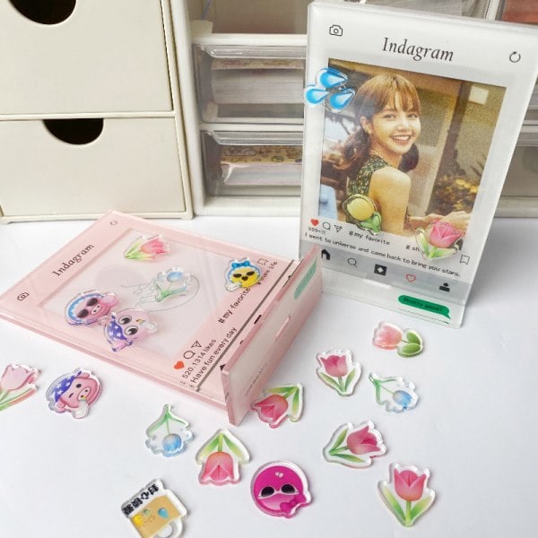 IC Fotokortholder Stativ Idol Fotorammer i stilkort Pink