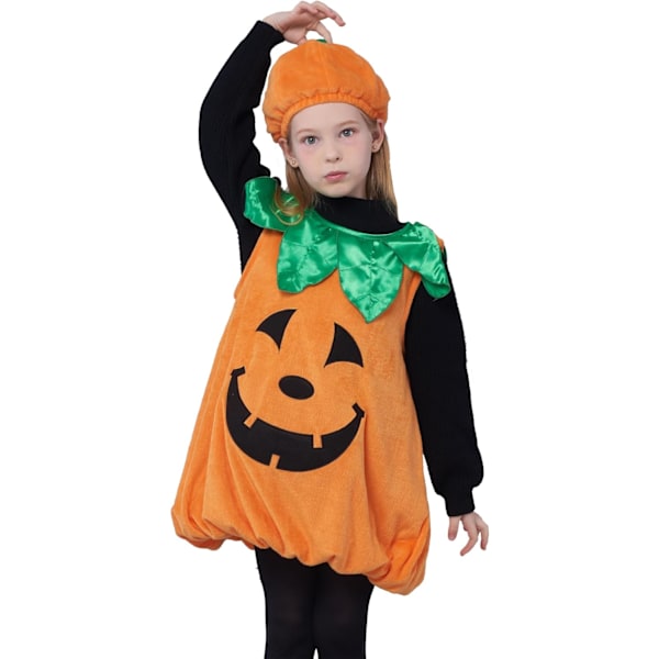 Halloween-kostymer for barn, varm gresskarvest for gutter og jenter pumpa väst 3-4 år