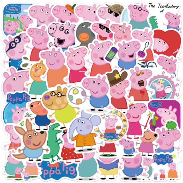 50st Peppa Pig Graffiti Stickers Laptop Skateboard
