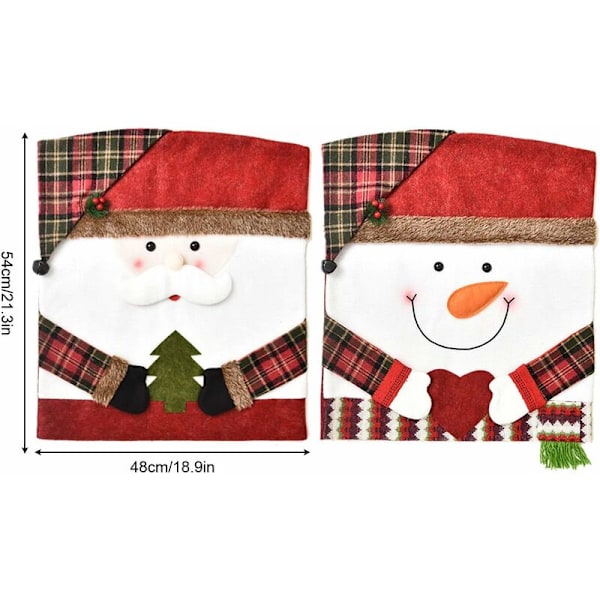 Julstolsöverdrag Juldekoration Snögubbe Hatt Jultomte Rekvisita Tillbehör för Restaurang Matsal Fest Födelsedag Bröllop (2 st) 5448cm