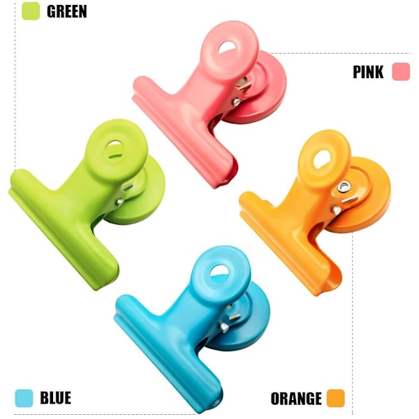 Magneettiset metallipidikkeet jääkaapin valkotaululle seinälle magneettiset muistilappupidikkeet magneetit metallipidike, 1 oranssi keskikokoinen