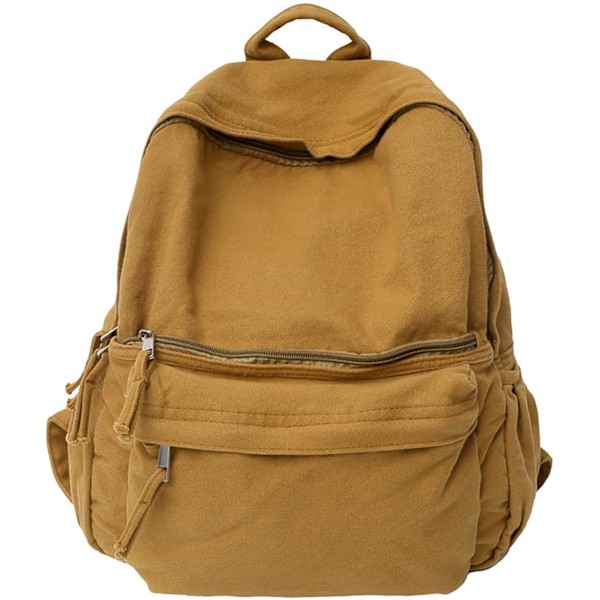 thetic Canvas-reppu College-reppu Vintage-kirjakassi 15,6 tuuman kannettava tietokoneen reppu Retro Grunge Hippie Matkakassi Khaki Yksi koko