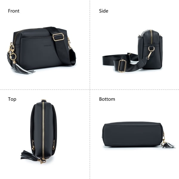 Axelveske for mobiltelefon for kvinner, crossbody-veske, håndveske med bred rem