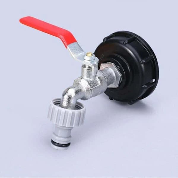 1000L Tankhane med haveslangeadapter, S60X6 IBC Haneforbindelse, Havehane til regnvandsopsamler. Plast 1/2 Plast 1/2 Plastic