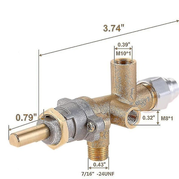 Gaskontrollventil för uteplatsvärmare Termoelementgivare Dump Switch Knob Propangas Lpg Fire Pit Control Sa-g