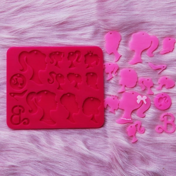 DIY Silikonform Barbie Hästsvans Flicka Form Gjutform Hänge Epoxi