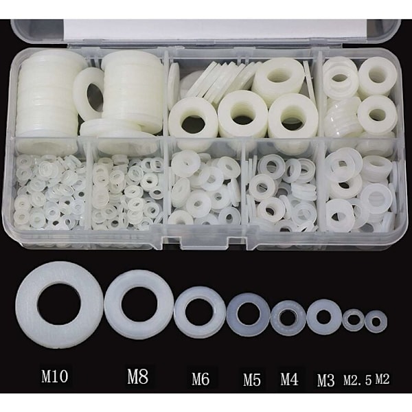 Nylon Skive Plastik Spacer M2 M2.5 M3 M4 M5 M6 M8 M10 Flad Skive Rund 520 Stk