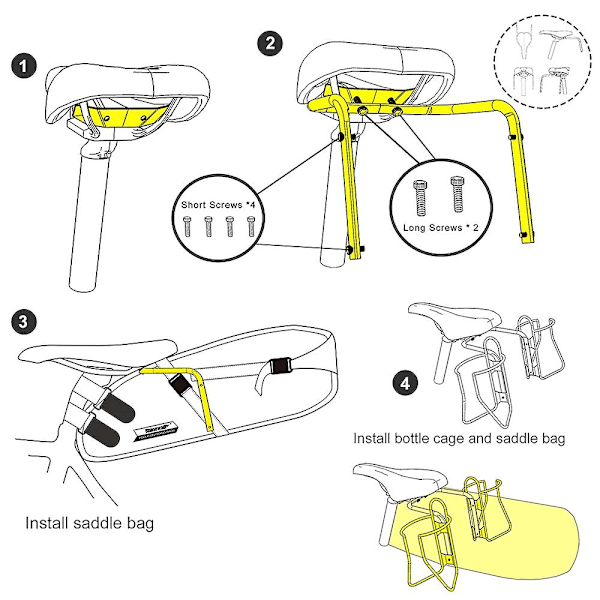 RHINOWALK Aluminiumlegering Cykelsadelväska Stabilisatorstöd för Sadelväska Anti Shaking
