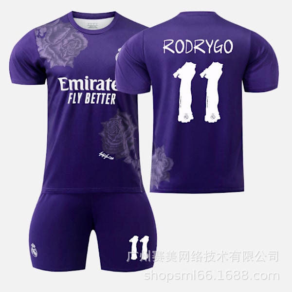 Real Madrid Y3 violetti yhteistyömallisto 5 Bellingham 7C Row Vinicius No. 10 jalkapalloasu Purple size 11 socks twenty four#