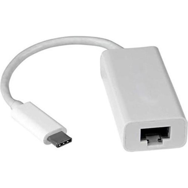 USB-C til RJ45 Fast Ethernet LAN-adapter - USB2.0 - CAT5 / hvit - 0,15 meter