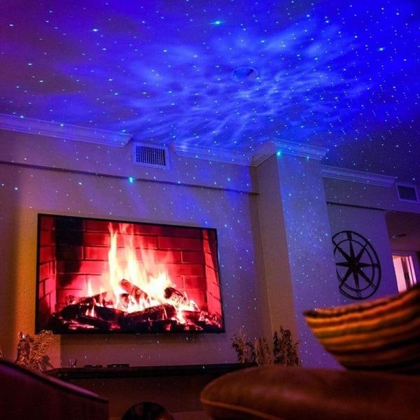 LED Galaxy Lys - Stjernelampe / Nattlampe Stjerneprojektor Black Svart