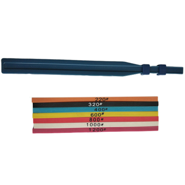 7 st 100 X 4 X 1 mm Fiber Slipsten Super Keramisk Slipsten För Form Polering + 1 st Fixturhållare