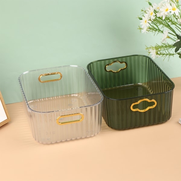IC Stor Plast Kosmetisk Makeup Organizer Smykkeskrin Opbevaring Transparent M