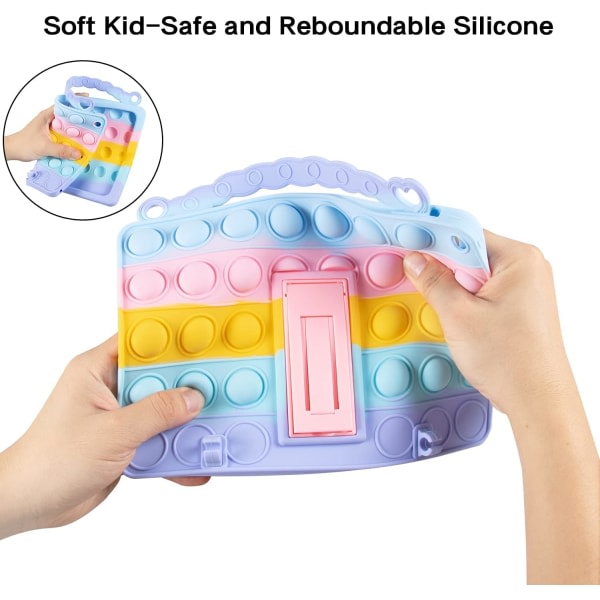 Kids Popit-fodral för iPad 9:e generationen, iPad 8:e/7:e generationen, stötsäkert barnfodral för iPad 10,2\" 2021/2020/2019