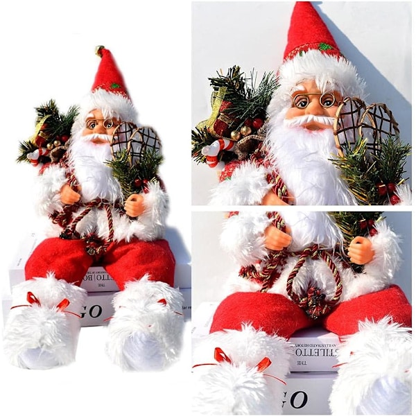 Sittande Jultomte Dekoration - 57cm - Inomhus och utomhusbruk - Röd