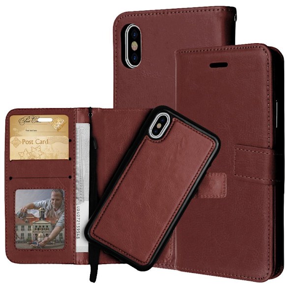 iPhone XR - Etui / Magnet Skal 2 i 1 - Brun Brown Brun