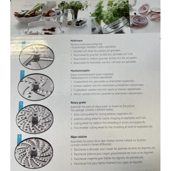 Gastromax Multirivare / Råkostkvarn 30cm White Vit