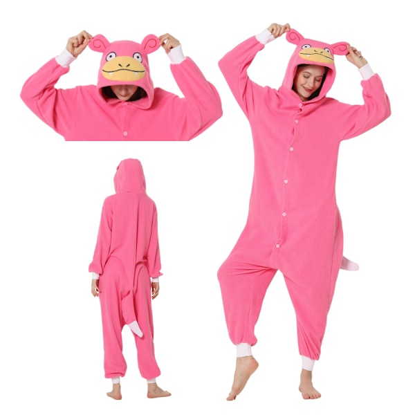 Polar Fleece -sarjan Halloween-piirretty eläin yhden osan pyjama MJ51 pariskunta pyjama Pidgeot L