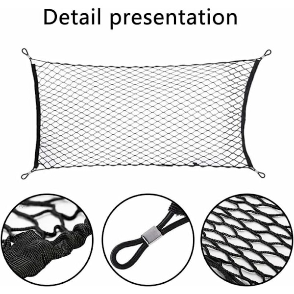Universal Bilopbevaringsnet, Bagageopbevaringsnet, Bilbagagenet, Biltilbehørsnet, Børnebagagenet, til SUV, Lastbil Sort (70x120cm)