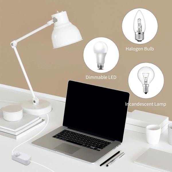Dimbar Dimmerbrytare 1W–150W LED Dimbar Glödlampor På/Av AC220–240V Inline/Mellanliggande 1W Tyst (Trådslinga med Vred)